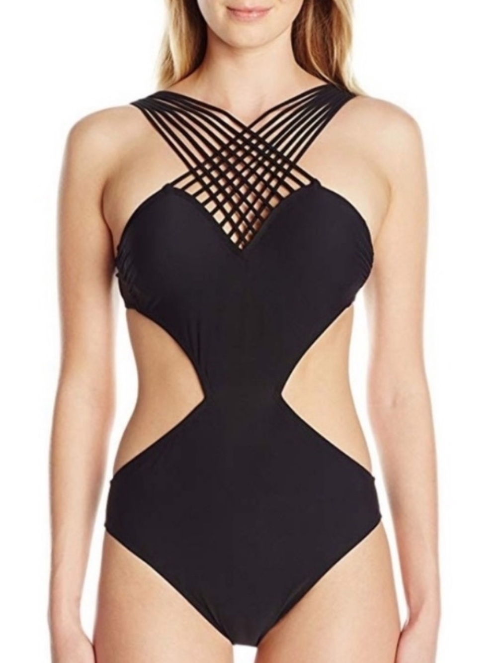 Profile by Gottex Sex on the Beach High Neck Cut Out One Piece Swimsuit 16 NWT